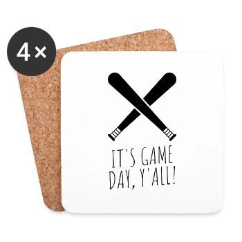it's game day, y'all - Coasters (set of 4) - white - Front