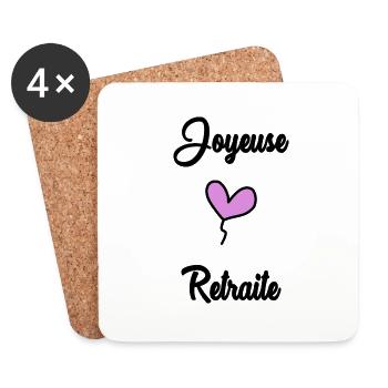 RETIREMENT. RETIREMENT. RETIRED. RETIREMENT - Coasters (set of 4) - white - Front