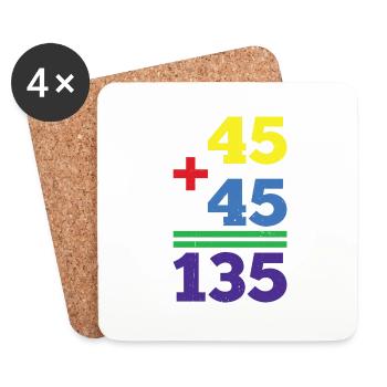 45 + 45 = 135 29 - Dessous de verre (lot de 4) - blanc - Devant
