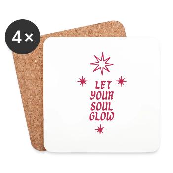 Let your soul glow positive self-love quote - Coasters (set of 4) - white - Front