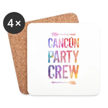 Dicton de l’équipe de la fête de Cancun - Dessous de verre (lot de 4) - blanc - Devant