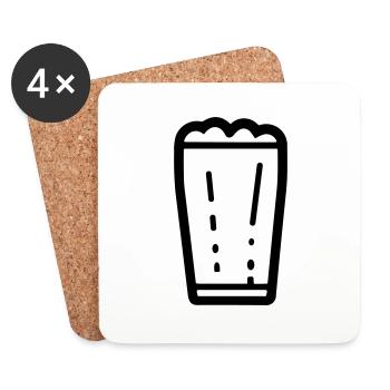 Bière - Dessous de verre (lot de 4) - blanc - Devant