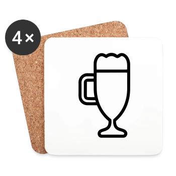 Bière - Dessous de verre (lot de 4) - blanc - Devant