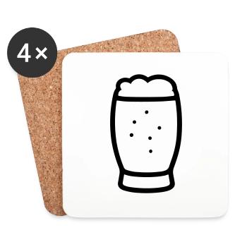 Bière - Dessous de verre (lot de 4) - blanc - Devant