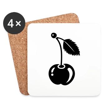 cherry - Coasters (set of 4) - white - Front