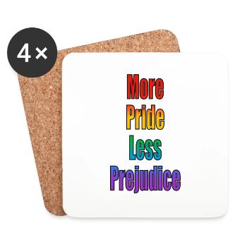 More Pride Less Prejudice rainbow - Coasters (set of 4) - white - Front