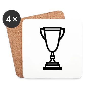 Trophäe - Untersetzer (4er-Set) - Weiß - Vorne