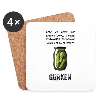 Life is a Gurke - Untersetzer (4er-Set) - Weiß - Vorne