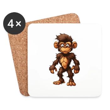 Monkey Animal - Coasters (set of 4) - white - Front