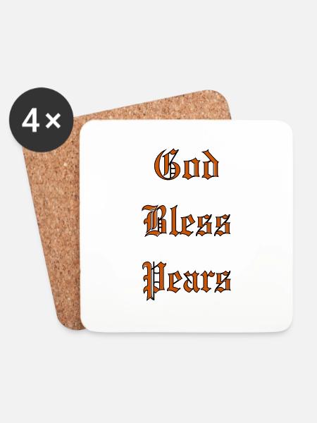 GodBlessPears - Untersetzer (4er-Set) - Weiß