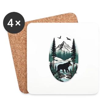 Sérénité en pleine nature - Dessous de verre (lot de 4) - blanc - Devant
