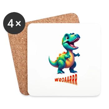 Dino - Untersetzer (4er-Set) - Weiß - Vorne