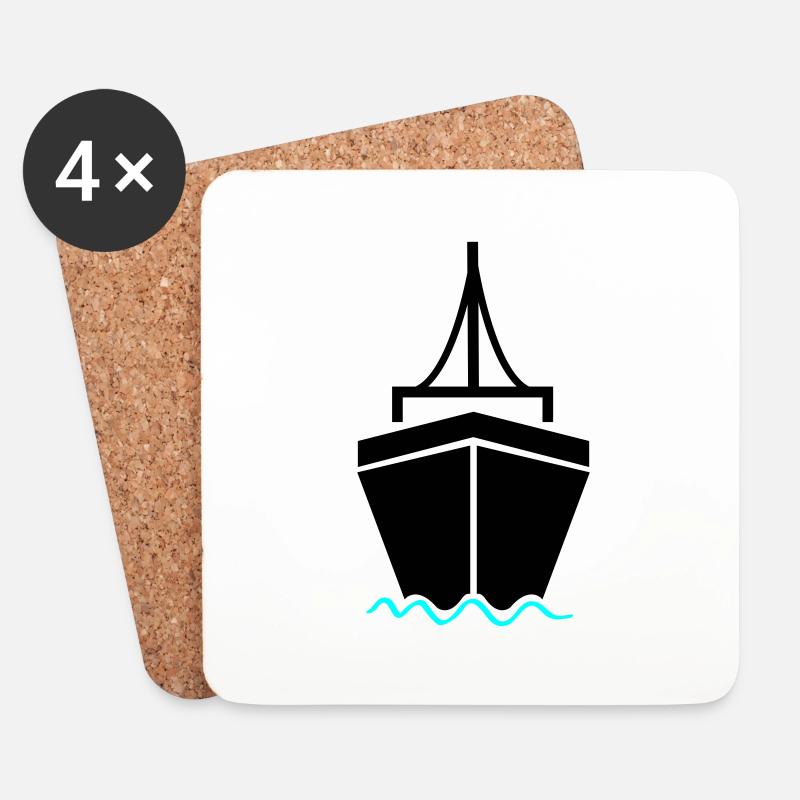 schiff 2 - Untersetzer (4er-Set) - Weiß