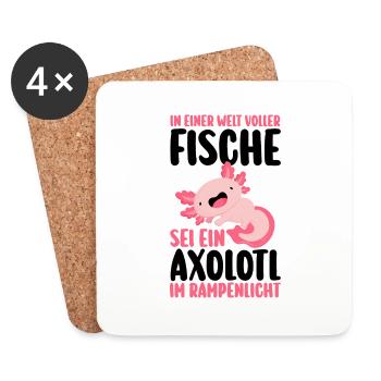 Axolotl - Dessous de verre (lot de 4) - blanc - Devant