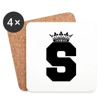 letter S crown - Coasters (set of 4) - white - Front