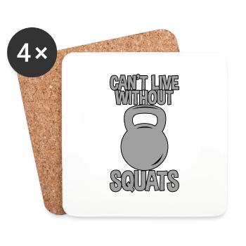 Can't Live Without Squats 2 - Coasters (set of 4) - white - Front