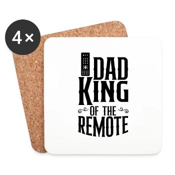 Dad King Of The Remote 2 - Coasters (set of 4) - white - Front