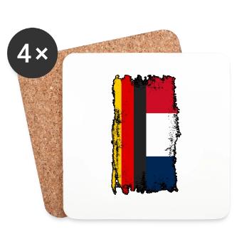 Français Français Allemagne France - Dessous de verre (lot de 4) - blanc - Devant