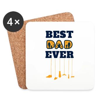 Meilleur papa de tous les temps - Dessous de verre (lot de 4) - blanc - Devant