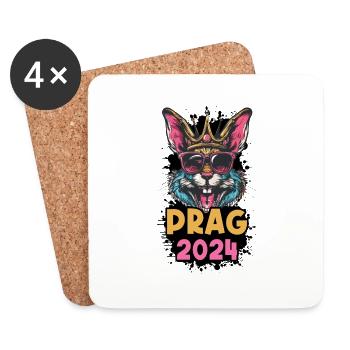 Prague 2024 Bunny - Coasters (set of 4) - white - Front