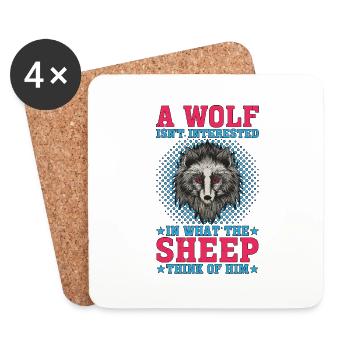 A Wolf Isn't Interested In What The Sheep Think 2 - Untersetzer (4er-Set) - Weiß - Vorne