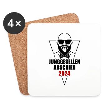 Bachelor Party 2024 Bachelor Party - Coasters (set of 4) - white - Front