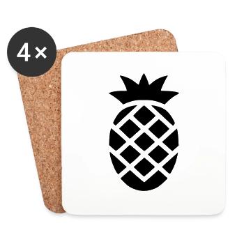 Ananas - Dessous de verre (lot de 4) - blanc - Devant