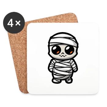 Momie Halloween Bande Dessinée - Dessous de verre (lot de 4) - blanc - Devant