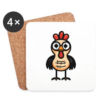 Rooster Halloween Comic Funny - Coasters (set of 4) - white - Front