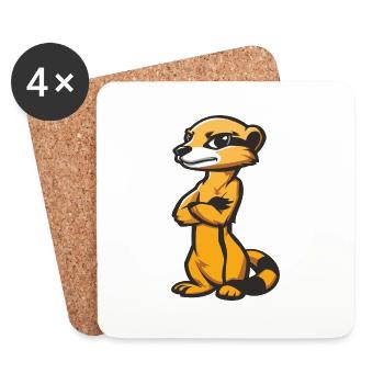 Meerkat Comic - Coasters (set of 4) - white - Front