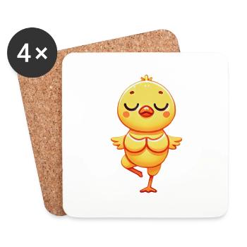 Méditation Duck Yoga Autogène Training Force - Dessous de verre (lot de 4) - blanc - Devant