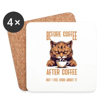After Coffee I Hate Everyone I Feel Good About It - Untersetzer (4er-Set) - Weiß - Vorne