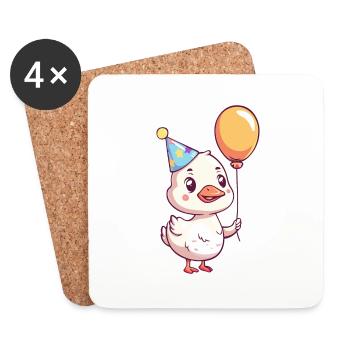 Goose Birthday Comic - Coasters (set of 4) - white - Front