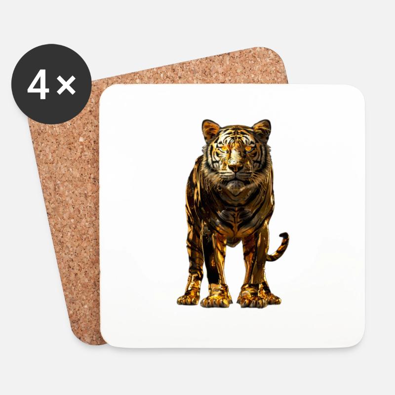 Tiger - Untersetzer (4er-Set) - Weiß