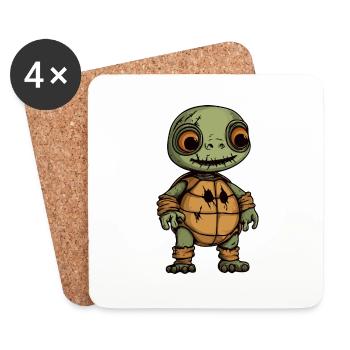 Turtle Halloween Comic Funny - Coasters (set of 4) - white - Front
