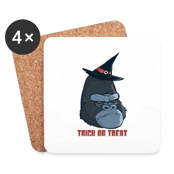 Halloween Gorilla - Coasters (set of 4) - white - Front
