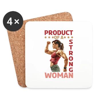 Product Of A Strong Woman - Untersetzer (4er-Set) - Weiß - Vorne