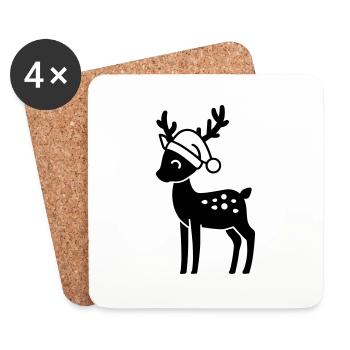 Christmas Reindeer - Coasters (set of 4) - white - Front