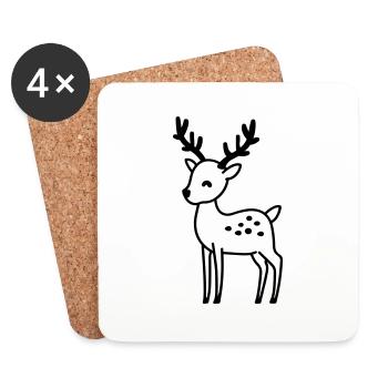 Christmas Reindeer - Coasters (set of 4) - white - Front