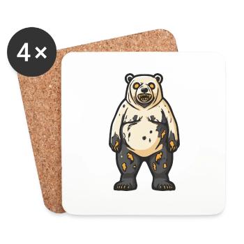 Polar Bear Halloween Animal - Coasters (set of 4) - white - Front