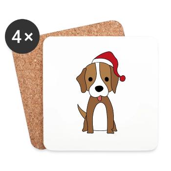 Dogs and Christmas - Coasters (set of 4) - white - Front