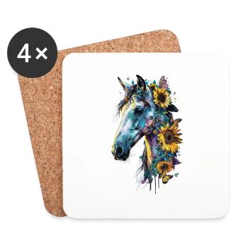 Arabe - Dessous de verre (lot de 4) - blanc - Devant