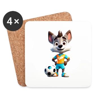 Wolf Soccer - Coasters (set of 4) - white - Front