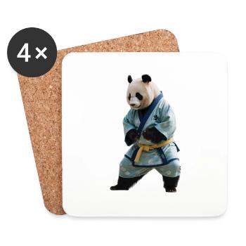 Sportlicher Panda - Untersetzer (4er-Set) - Weiß - Vorne