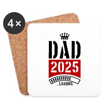 Dad 2025 Loading Papa - Coasters (set of 4) - white - Front