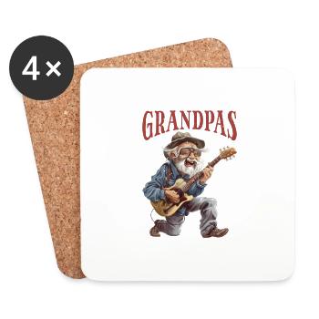 Cool Grandpas Play Guitar 5 - Untersetzer (4er-Set) - Weiß - Vorne