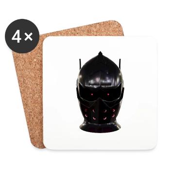 Cyber Warrior Helm - Untersetzer (4er-Set) - Weiß - Vorne