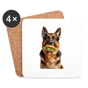 German Shepherd - Coasters (set of 4) - white - Front