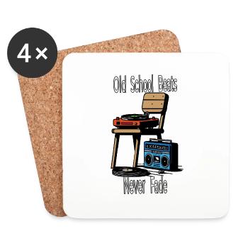 OldSchoolMusic - Dessous de verre (lot de 4) - blanc - Devant