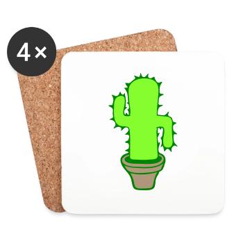 Cactus Plante Épineux Épineux Déserts Cactus - Dessous de verre (lot de 4) - blanc - Devant